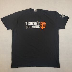 2019 SF Giants "It Doesn't Get More SF" SGA T-Shirt. Authentic Fan Black Tee.